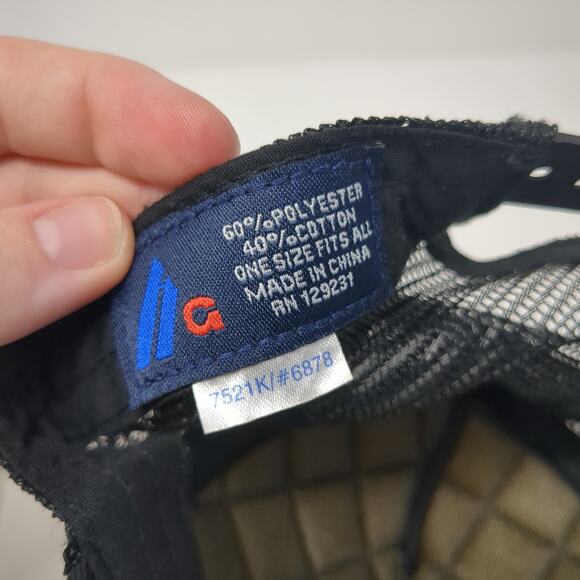 McAllister Montana Snapback Trucker Hat Black OS Adjustable Mesh Back Quilted - Picture 9 of 9